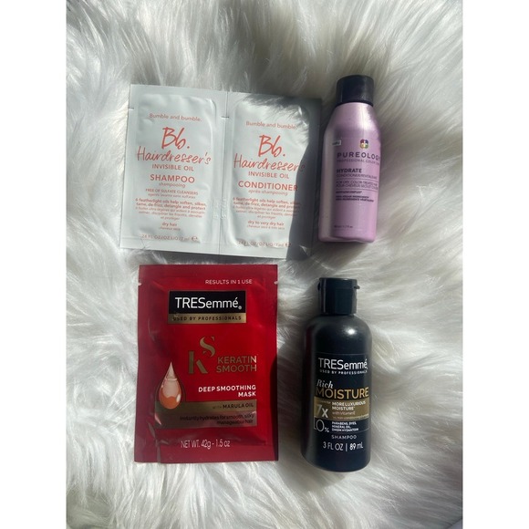 Hydrating Haircare Sample Travel Bundle; Tresemme Bumble And‎ Bumble & Pureology - Picture 1 of 5